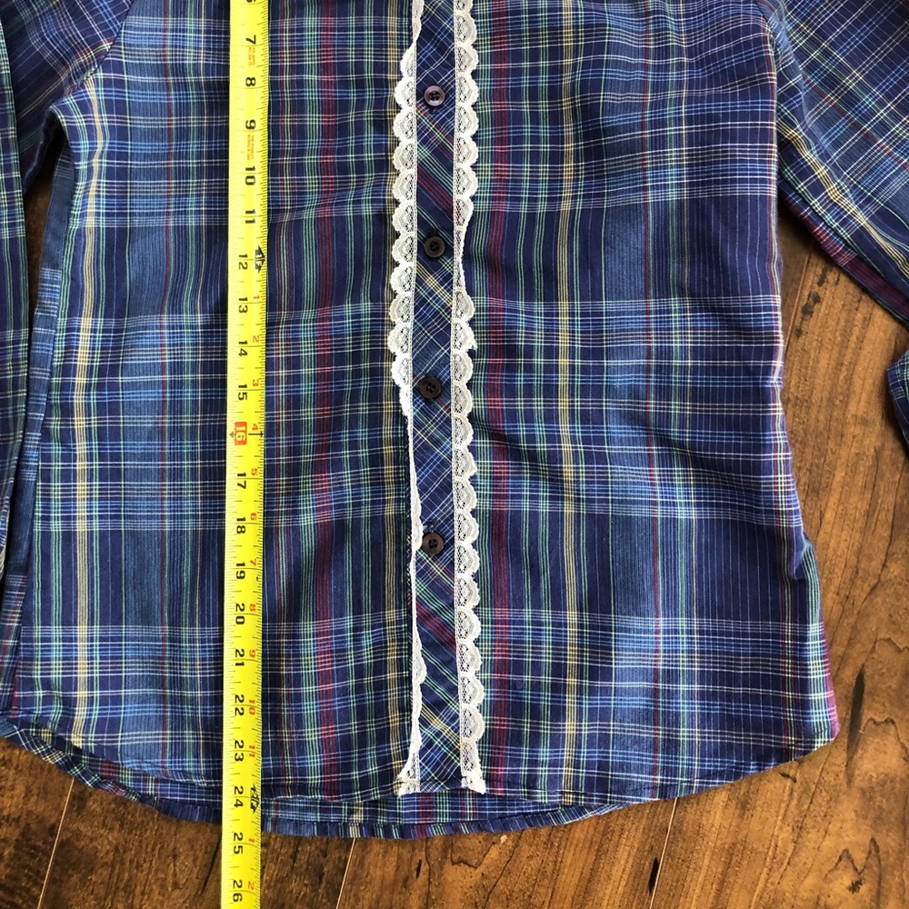 Vintage Plaid Lace Hippie Button Up - Picture 3 of 5